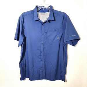 Columbia Mens Performance Fishing Gear Omni-Shade Navy Blue XL good condition